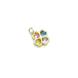 Colorful CZ Clover Flower charm,  Flower charm, Sku#LX1035