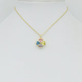 Colorful CZ Clover Flower charm,  Flower charm, Sku#LX1035