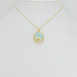 Blue Oceach Charm, Beach starfish charm,Sku#LK1037