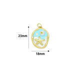 Blue Oceach Charm, Beach starfish charm,Sku#LK1037