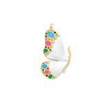 Mother of Pearl Butterfly charm with Coloruful Stone,Sku#LX1039