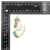 Mother of Pearl Butterfly charm with Coloruful Stone,Sku#LX1039