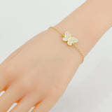 Gold Clear CZ Butterfly Connector charm,Sku#LX1045