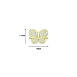 Gold Clear CZ Butterfly Connector charm,Sku#LX1045