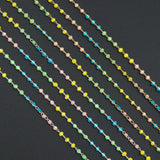 Pastel Enamel beaded chain by foot or yard, sku#LX1047