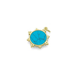 Celestial Compass Starburst Gemstone Coin Charm Pendants,Sku#LX1050