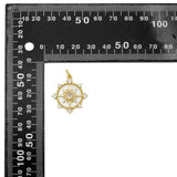 Celestial Compass Starburst Gemstone Coin Charm Pendants,Sku#LX1050