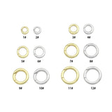 Gold & Silver Round Spring Gate Clasps – Push Open O-Ring Charm Connectors for Necklaces, Bracelets & Jewelry Making, Sku#LX1053