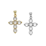 Crystal Gold Cross Charm, Sku#LX144