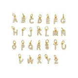 Cute Gold CZ Initial Charm, Alphabet Name Letter Charm,sku#LX193