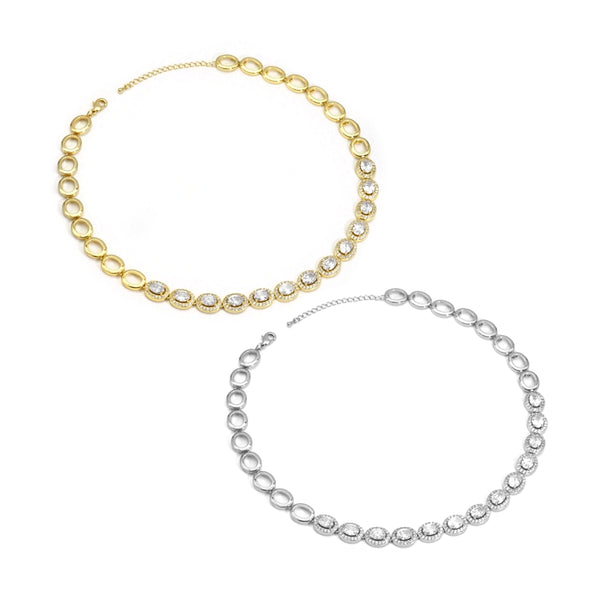 Gold Oval Link Chain Necklace,sku#LX229