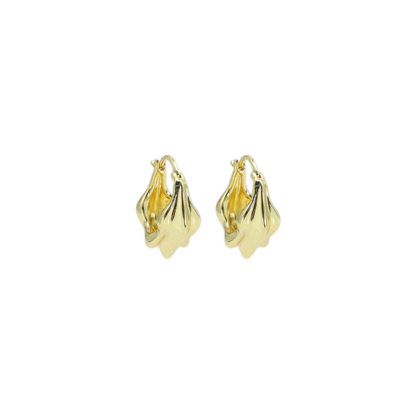 Gold Chunky Geometric Design Earrings, Sku#LX446