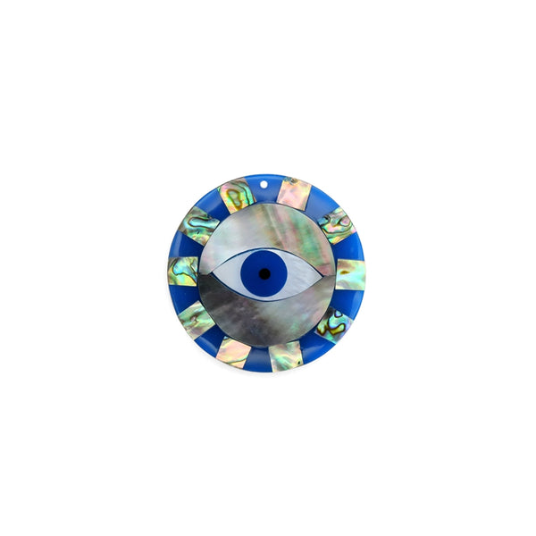 Large Blue Pearl Evil Eye Charm, Sku#LX458