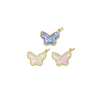 Pink Blue Pearl Butterfly Charm, Sku#LX459