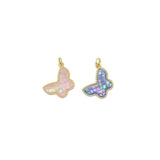 Pink Blue Pearl Butterfly Charm, Sku#LX459