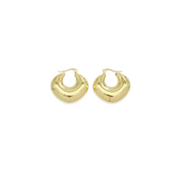 Gold Chunky Heart Earrings, Sku#LX466