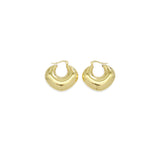 Gold Chunky Heart Earrings, Sku#LX466