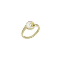 Mother of Pearl Cresent Moon Adjustable Ring, Sku#LX477