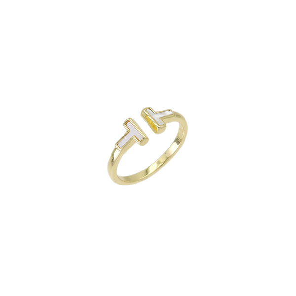 Mother of Pearl T Bar Adjustable Ring, Sku#LX482