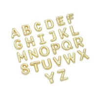 Gold Silver Bubble Initial Letter Charm, Sku#LX563