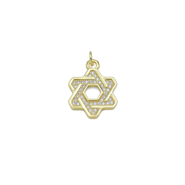 CZ Pave Jewish Star of David Pendant, Sku#LX598