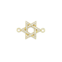 CZ Pave Jewish Star of David Connector Charm Pendant, Sku#LX602