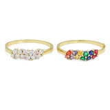 Clear Colorful CZ Diamond Cluster Bracelet, Sku#LX619