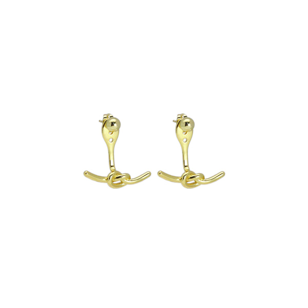 Gold Dot Knot Stud Earrings, Sku#LX621