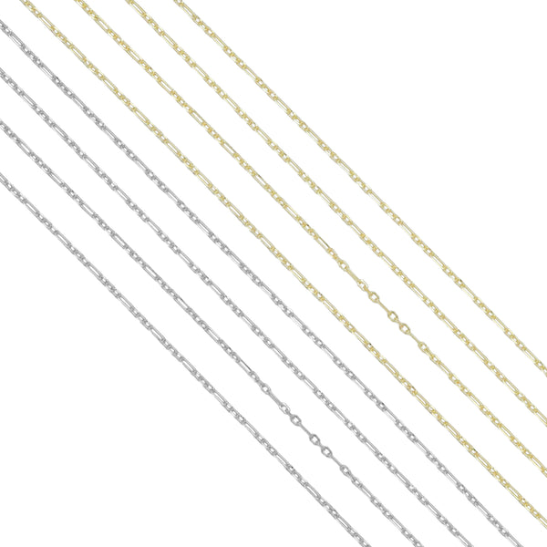 Thin Mixed  Paperclip  Chain by Yard , SKU#LX645