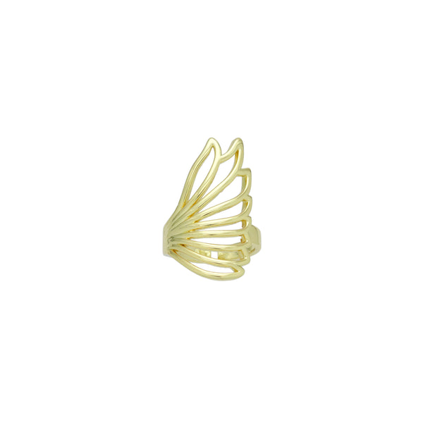 Gold Butterfly Wing Statement Adjustable Ring, Sku#LX653