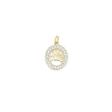 Dual color CZ Oval Shape OM Charm Pendant, Sku#LX659