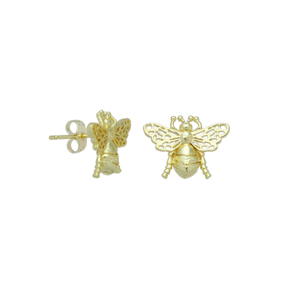 Slippy Gold Insect Shape Stud Earrings, Sku#LX666