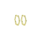 Slippy Gold Screw Stud Hoop Earrings, Sku#LX679