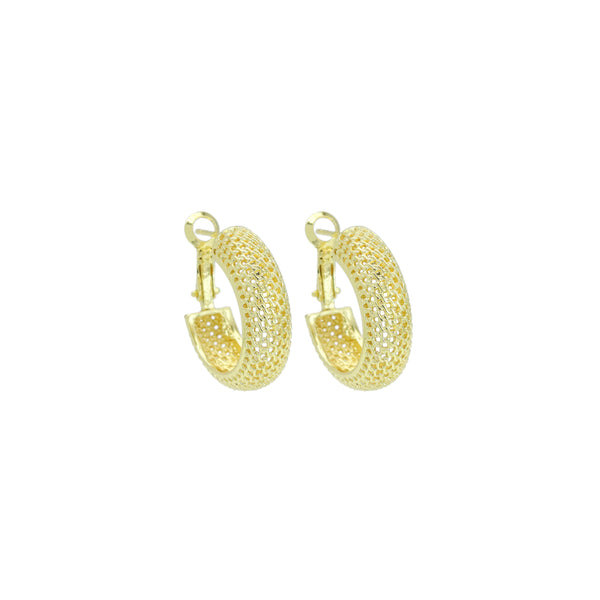 Hollow Out Thick Band Latch Back Earrings, Sku#LX680