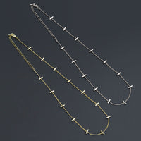 Gold bar Chain Necklace, Sku#LX703