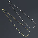 Gold bar Chain Necklace, Sku#LX703