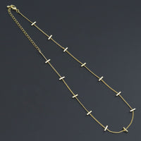 Gold bar Chain Necklace, Sku#LX703