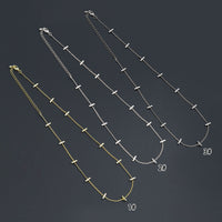 Gold bar Chain Necklace, Sku#LX703