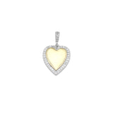 Dual Color Heart Charm Pendant, Sku#LX779