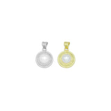 Gold Silver White Pearl Circle Around Charm Pendant, Sku#LX746