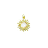 Opal Stone Sun Flower Shape Charm Pendant, Sku#LX751