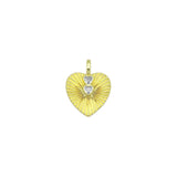 Cystal CZ Heart on Radical Heart Charm Pendant, Sku#LX755
