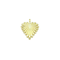 Radial Gold Heart Leaf Shape Charm Pendant, Sku#lx756