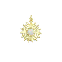 White Opal Sunburst Charm Pendant, Sku#LX807