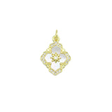 Mop Pearl Oval Flower with Star Charm Pendant, Sku#LX808