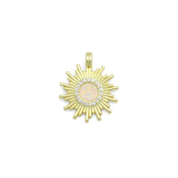 Clear CZ Rainbow Opal Sunburst Sunflower Charm Pendant, Sku#LX809