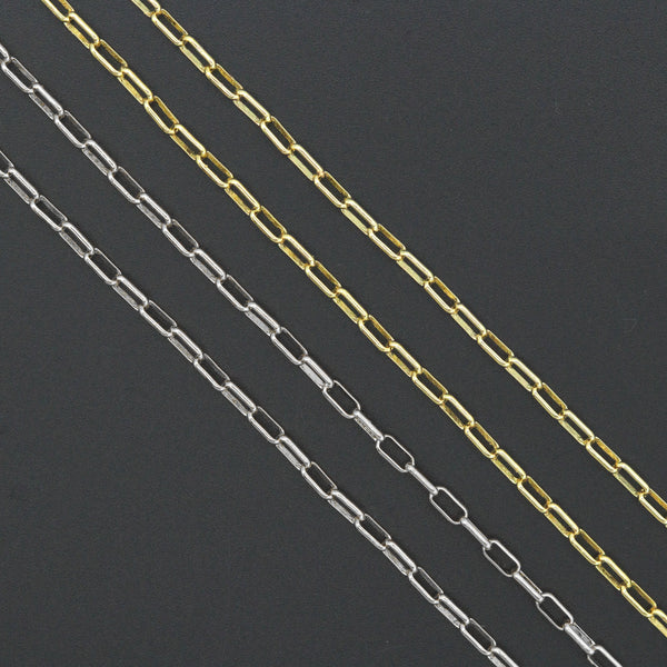 Thin Paperclip Chain by yard, sku#LX811