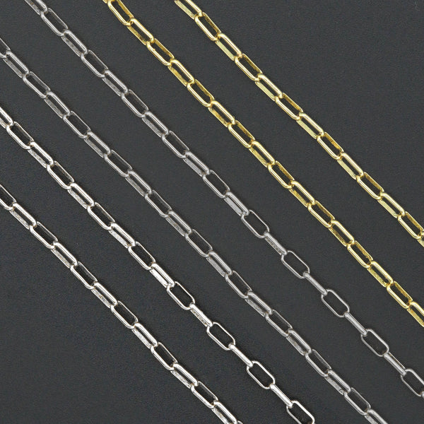 Thin Paperclip Chain by yard, sku#LX811