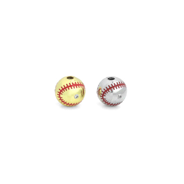 Gold Silver Baseball Spacer beads, Sku#LX817