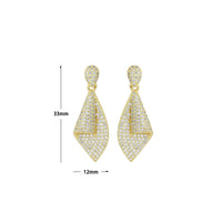 Clear CZ Gold Silver Tie Stud Earrings, Sku#LX830